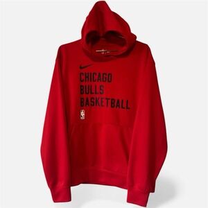 Nike Chicago Bulls Basketball Dri-FIT Hoodie Red Mens Size M